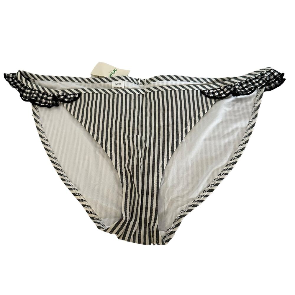 Aerie women’s bikini bottom bathing suit size S ruffle detail around the sides